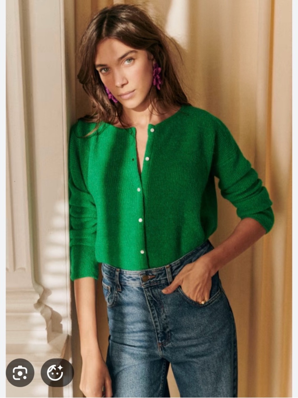 Sezane Gaspard Kelly Green Sweater XXS